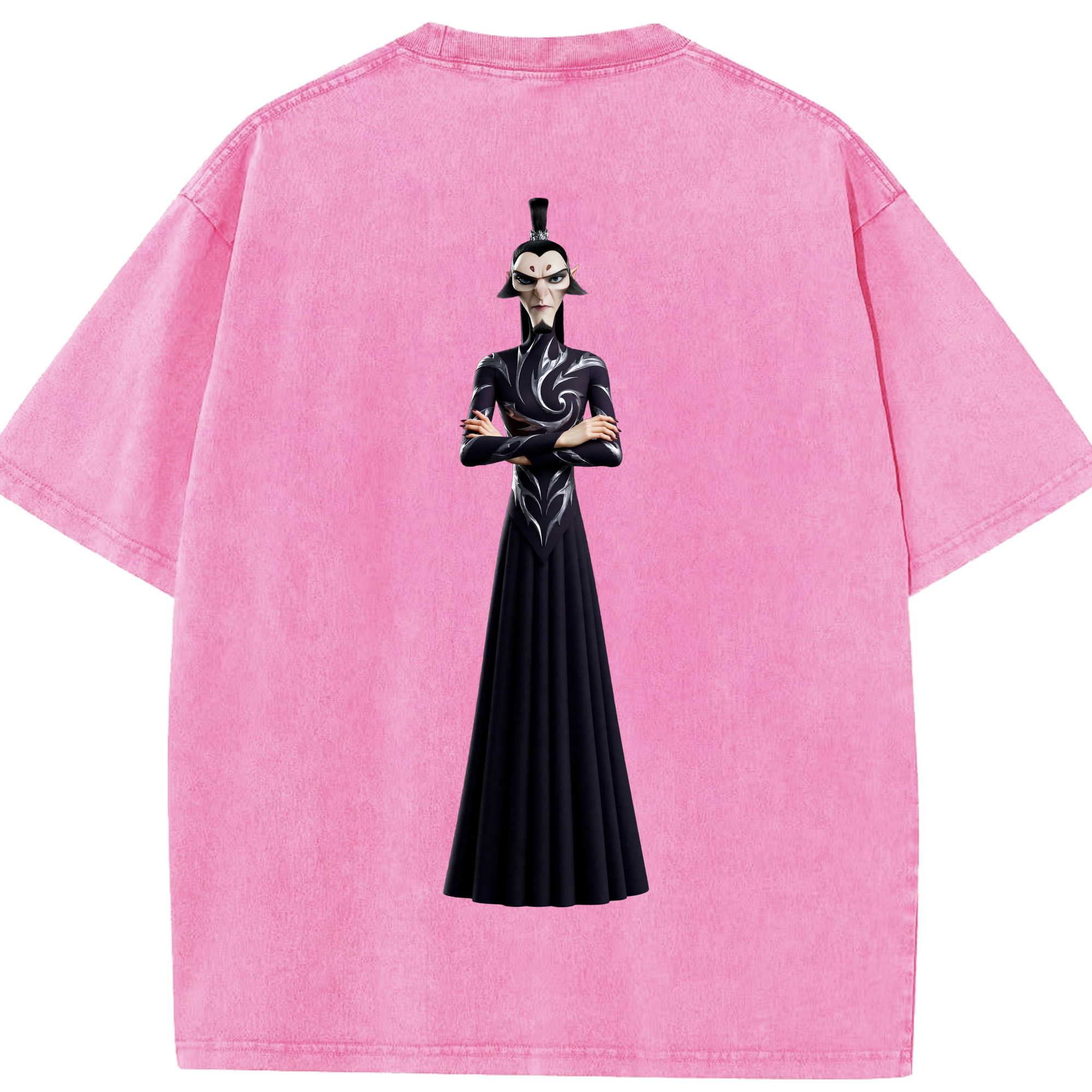 （画像用） Ne Zha 2 ナタ 魔童の大暴れ 綿100% ヴィンテージ風 半袖Tシャツ（背面プリント）